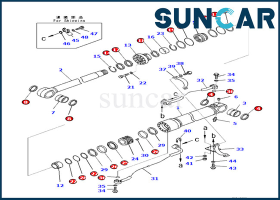 kopen Verzegelende Uitrusting 707-99-59140 707-99-59140 KOMATSU van de boomcilinder voor pc360lc-10 pc390ll-10 online manufacture