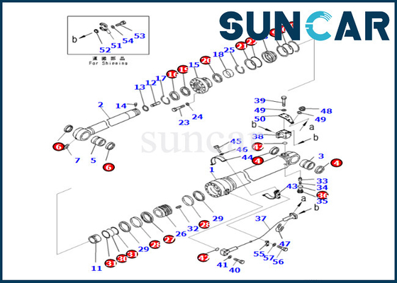 kopen Van de het Wapencilinder van KOMATSU de Verbindingsuitrusting 721-98-02270 7219802270 Pasvormen PC360LC-11 hb365lc-3 PC390LC-8M0 online manufacture