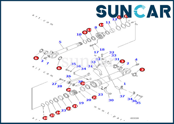 kopen 7239800570 723-98-00570 de Verbindingsreparatie Kit Komatsu For pc490lc-10 PC360NLC-11 PC360LC-11 van de Emmercilinder online manufacture