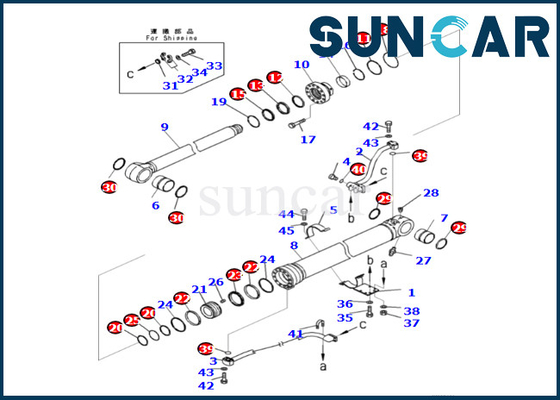 kopen KOMATSU 721-98-01970 7219801970 Boomcilinder die Kit For PC360LCI-11 PC390LCI-11 verzegelen online manufacture