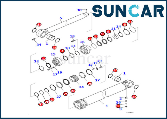 kopen Van de het Wapencilinder van KOMATSU van de de Reparatieverbinding Uitrusting 7219801981 721-98-01981 voor PC360LCI-11 PC390LCI-11 online manufacture