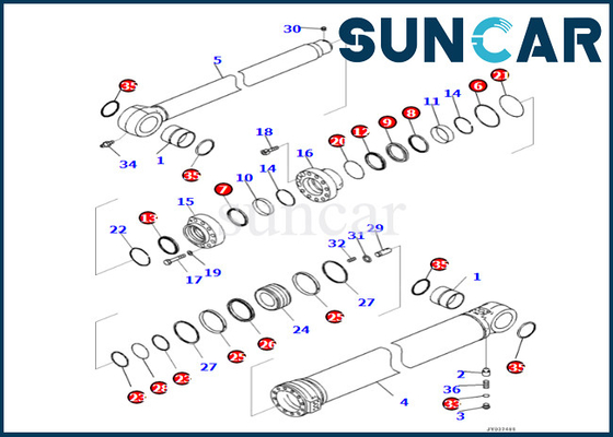 kopen De Verbindingsuitrusting 7219801980 van de wapencilinder 721-98-01980 KOMATSU van de de Cilinderreparatie van het Pasvormenpc360lci-11 Wapen de Verbindingsuitrusting online manufacture