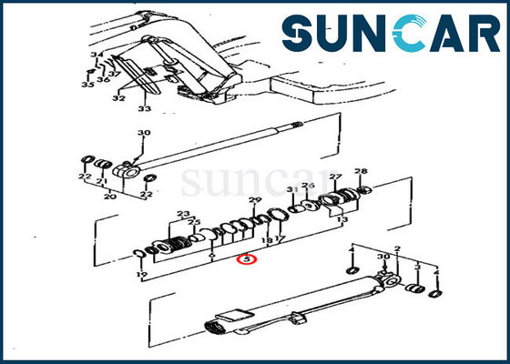 kopen YM172142-99340 boom die Kit Hydraulic Cylinder For Komatsu verzegelen pc30fr-1 pc30fr-2 Verbindingsuitrustingen online manufacture