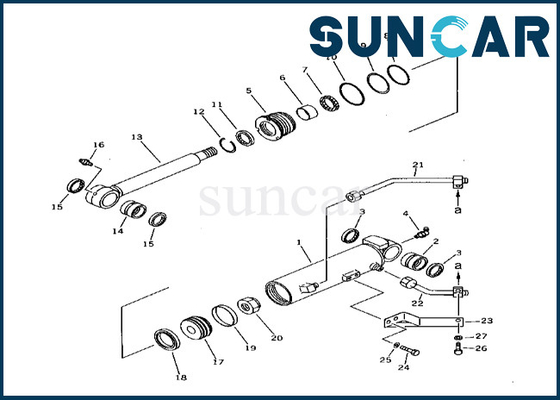 kopen De boom compenseerde de de Uitrustings21x-63-02040 21X6302040 Pasvormen Van uitstekende kwaliteit van de Cilinderdienst pc38uu-1 KOMATSU online manufacture