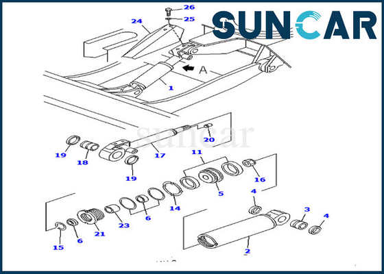 kopen Van de de Boomreparatie van YM172142-99340 YM17214299340 de Verbinding Kit For Komatsu Models pc30fr-1 pc30fr-2 online manufacture