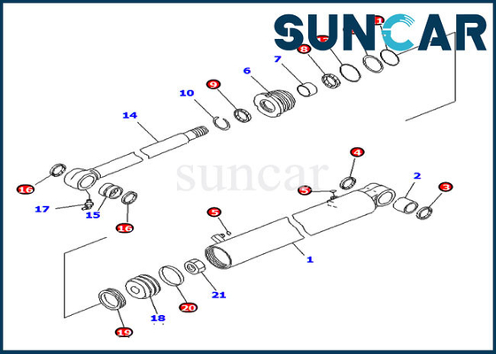 kopen Van de de Boomschommeling van slijtageweerstand 707-98-23180 de de Cilinderdienst Kit Fits For pc30mr-3 pc30mr-2 KOMATSU online manufacture