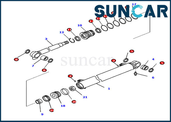 kopen Pc35mr-5 pc35mr-3 707-98-26070 de Verbindingsreparatie Kit Komatsu Sealing Kits van de Boomcilinder online manufacture