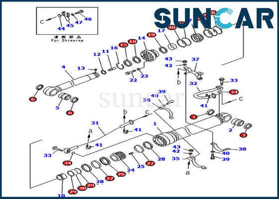 kopen 707-99-69525 van de Dienstkit for PC400-6C PC400LC-6Z KOMATSU van de 7079969525 Wapencilinder de Op zwaar werk berekende Boom online manufacture
