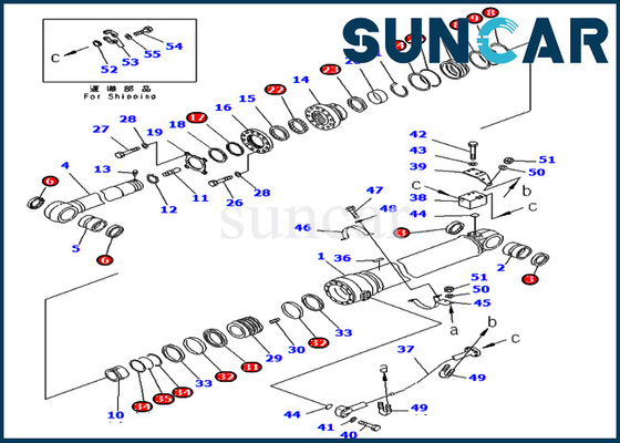 kopen Graafwerktuig Arm Service Kit Parts 707-99-69770 7079969770 voor KOMATSU pc400-7 Hydraulische Cilinder pc400lc-7 online manufacture