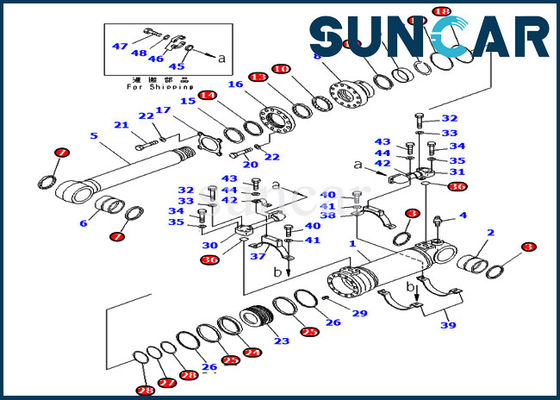 kopen 707-99-47821 de Cilinderverbinding Kit Wear Resistance van de 7079947821 Bodemstortplaats pc400-7 pc400lc-7 de Reparatieuitrustingen van KOMATSU online manufacture