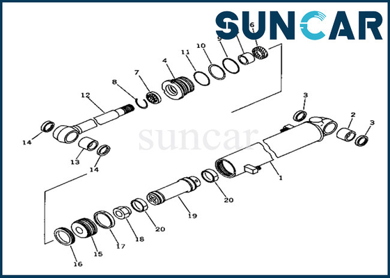 kopen Van het de Uitrustings20t6302160 20T-63-02160 Wapen van de wapencilinder Verzegelende de Cilinderverbinding Kit Komatsu Fits pc40-6 online manufacture