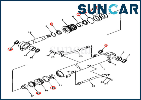 kopen 707-98-26560 KOMATSU 7079826560 de Verbinding Kit For pc40-7 van de Boomcilinder de Uitrusting van de de Verbindingsreparatie van de Boomcilinder online manufacture