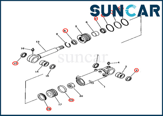 kopen Van de de Cilinderverbinding van de bladlift Uitrusting 707-98-32810 7079832810 voor pc40-7 pc40mr-1 van de het Bladlift van KOMATSU de Cilinder Verzegelende Uitrusting online manufacture