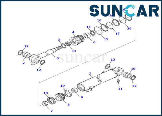 kopen Best-selling de Verbindingsreparatie Kit Boom Cylinder Seal Kit 878000659 van de Boomcilinder KOMATSU voor pc45r-8 online manufacture