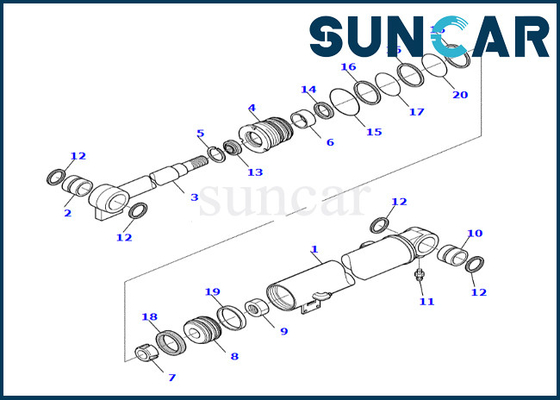 kopen De slijtvaste Verbinding Kit For pc45r-8 van de 878000539 Boomcilinder van de de Boomcilinder van KOMATSU de Vervangingsuitrusting online manufacture