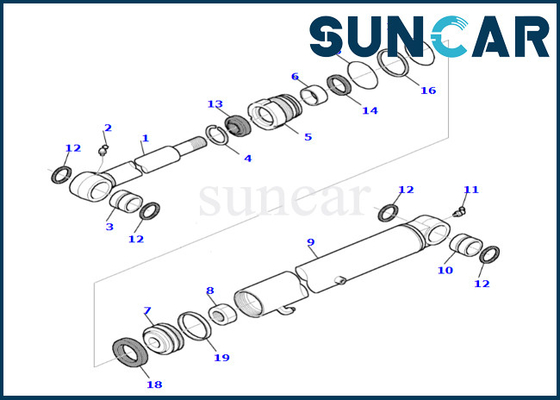 kopen 878000540 KOMATSU de Verbinding Kit For pc45r-8 van de Emmercilinder de de Reparatieuitrusting Van uitstekende kwaliteit van de Emmercilinder online manufacture