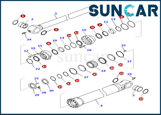 kopen De Verbinding Kit Komatsu 721-98-01740 721-98-01740 van de emmercilinder voor PC490LCI-11-de Reparatieuitrusting van de Emmercilinder online manufacture