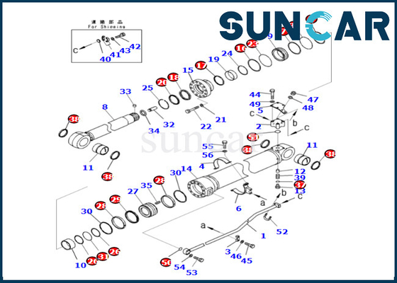 kopen 721-98-04000 van de Verbindingskit fits PC500LC-10R PC500LC-10M0 KOMATSU van de 7219804000 Wapencilinder van de het Wapencilinder de Reparatieuitrusting online manufacture