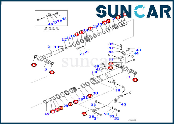 kopen KOMATSU 707-99-76190 de Verbinding Kit For PC400LCSE-8R PC500LC-8R pc500lc-8 van de 7079976190 Wapencilinder online manufacture