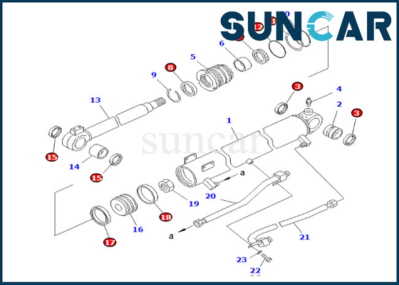 kopen 707-98-34180 de Verbinding Kit Boom Cylinder Replacement Kit van de 7079834180 Boomcilinder voor pc50uum-2 pc58sf-1 KOMATSU online manufacture