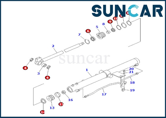 kopen 707-98-12320 de Cilinderverbinding Kit For pc50uu-2 van het 7079812320 Diawapen van het de Diawapen van KOMATSU van de de Cilinderreparatie de Verbindingsuitrusting online manufacture