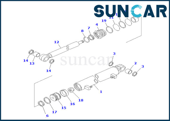 kopen van de het Blad Zijverschuiving van 23B-63-01260 23B6301260 de Cilinderverbinding Kit For gd623a-1 gd521a-1 KOMATSU online manufacture