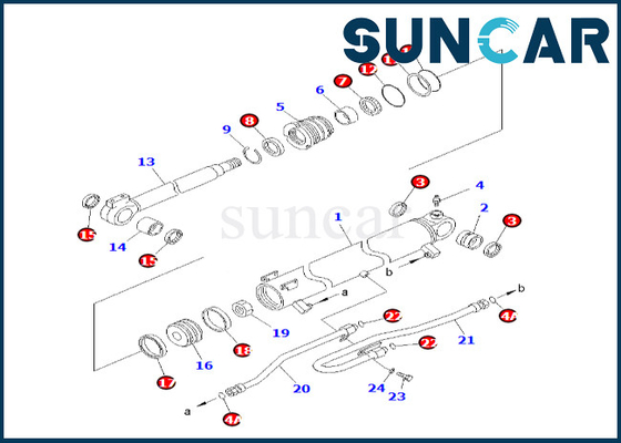 kopen Uitstekende kwaliteit 707-98-30700 de Verbinding Kit For pc58uu-3 van de 7079830700 Boomcilinder van de de Boomcilinder van KOMATSU de Dienstuitrusting online manufacture