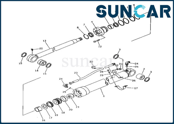 kopen 201-63-02020 2016302020 KOMATSU de Verbinding Kit For pc60-5 van de Wapencilinder de Verzegelende Uitrusting van de pc60l-5 Wapencilinder online manufacture