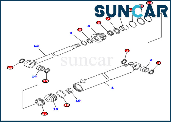 kopen 707-99-14400 7079914400 Pasvormen van GraafwerktuigService Kit Komatsu Parts PC400LC-6Z voor de Cilinder van Pijplooper online manufacture