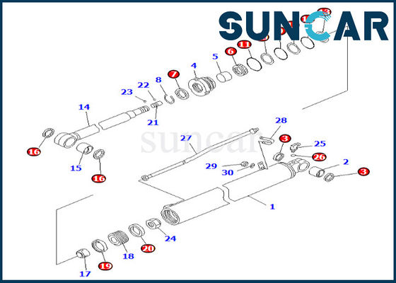 kopen 707-98-35181 de Verbinding Kit Komatsu For van de 7079835181 Wapencilinder br200t-1 BR200T-1A-Verzegelende Uitrusting van de Wapencilinder online manufacture