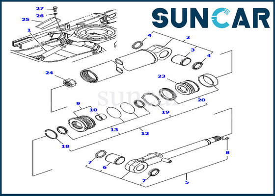 kopen Van de de Reparatieverbinding van de bladcilinder de Uitrustingen van de de Uitrustingsym172151-72940 KOMATSU Dienst voor pc40fr-1 pc50fr-1 Modellengraafwerktuig online manufacture
