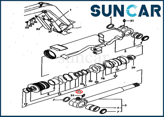 kopen Pc40fr-1 van de de Cilinderverbinding van pc40fr-2 Graafwerktuigboom service kits YM172164-72300 KOMATSU de Reparatieuitrusting online manufacture