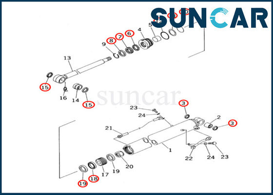 kopen Van de de Emmercilinder van KOMATSU de Verbindingsuitrusting 707-99-26640 7079926640 voor pc60-7 PC60-7S-de Uitrusting van de de Verbindingsreparatie van de Emmercilinder online manufacture