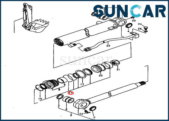 kopen Pasvormen van de de Emmer de Hydraulische Cilinder YM172964-72360 van reparatieuitrustingen pc40fr-1 pc40fr-2 Binnenstee gedeelten van KOMATSU online manufacture
