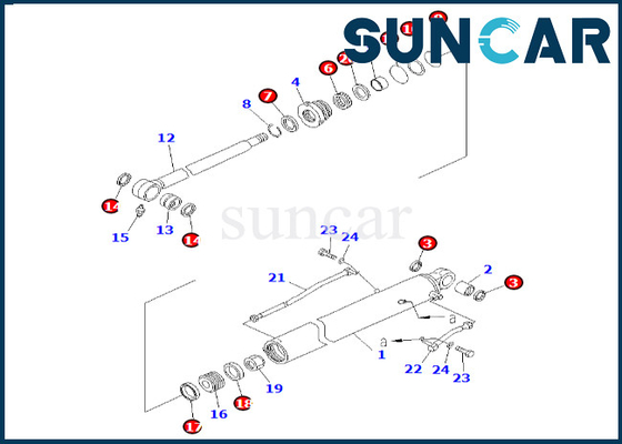 kopen Verzegelende Uitrusting 707-99-26690 de Verbinding Kit Fits pc60-7 van de emmercilinder van de 7079926690 Emmercilinder online manufacture