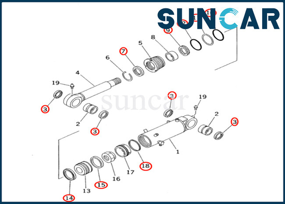 kopen De Verbindingsuitrusting 7079843560 707-98-43560 van de bladcilinder voor van de het Bladcilinder van PC60-7E pc60-7 KOMATSU de Reparatieuitrusting online manufacture