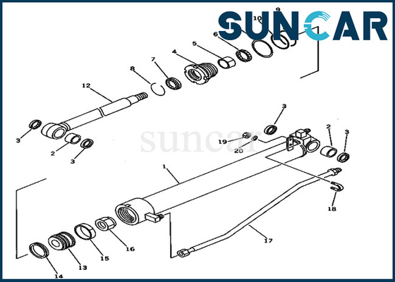 kopen De Pasvormen van de de Verbindingsuitrusting 20T-63-02021 20T-63-02021 van de wapencilinder voor pc40-5 Modelkomatsu service kit online manufacture