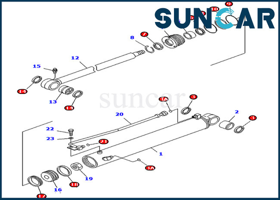 kopen Binnenstee gedeelten KOMATSU 707-98-25710 pc40mr-1 pc40mrx-1 de Verbindingsuitrusting van Graafwerktuigboom swing cylinder online manufacture