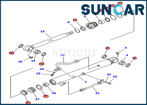 kopen Van de de Emmerverbinding van KOMATSU Uitrusting 707-98-15690 Graafwerktuig pc40mr-1 pc40r-8 van 7079815690 de Uitrustingenpasvormen van de Cilinderdienst online manufacture