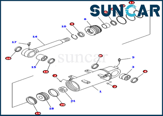kopen Pc40mr-2 pc50mr-2 Verbinding Kit For Komatsu 707-98-34670 de Dienstuitrusting van de 7079834670 Blad Hydraulische Cilinder online manufacture
