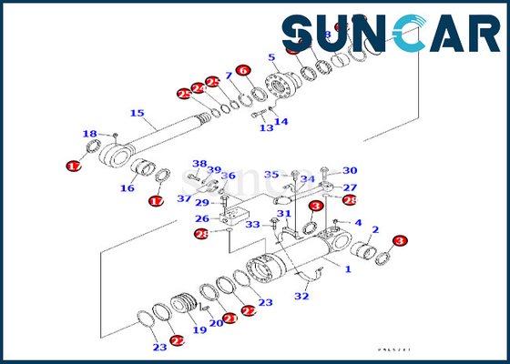 kopen Van de de Bodemstortplaats van KOMATSU van de de Cilinderverbinding Uitrusting 707-99-56220 7079956220 Pasvormen PC600LC-6A pc600-8 online manufacture
