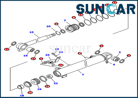 kopen Boom Verzegelende Uitrusting 707-98-29500 van de Reparatieuitrustingen van de Cilinderverbinding de Pasvormen Overzee Spec. pc40mr-2 pc50mr-2 KOMATSU online manufacture