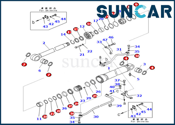 kopen 707-99-68480 de Verbinding Kit Komatsu Fits PC700LC-8E0 PC650LC-8E0 van de 7079968480 Boomcilinder online manufacture
