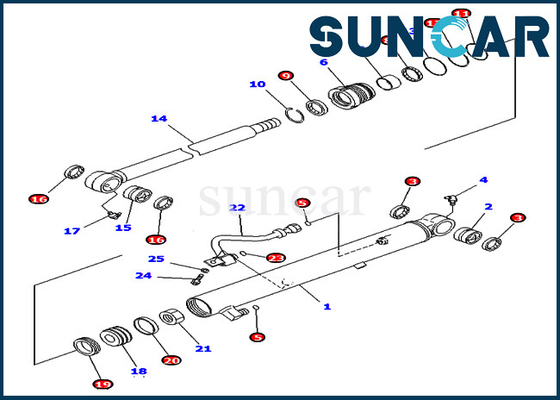 kopen De Verbindingsuitrusting 707-98-15760 Delen KOMATSU pc40mr-2 Graafwerktuig Service Kit Hydraulic Cylinder van de emmerolie online manufacture