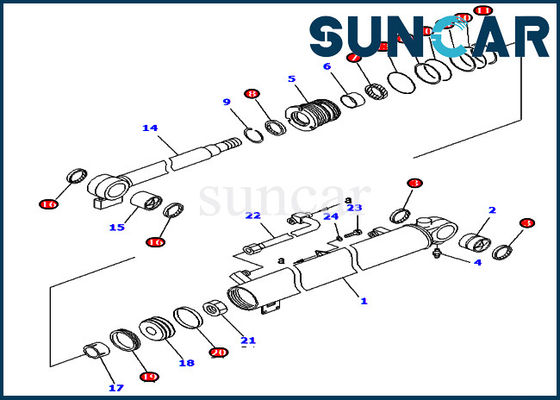 kopen KOMATSU 707-98-34610 de Verbindingsreparatie Kit For Equipment Models pc40r-8 pc45r-8 van de 7079834610 Boomcilinder online manufacture