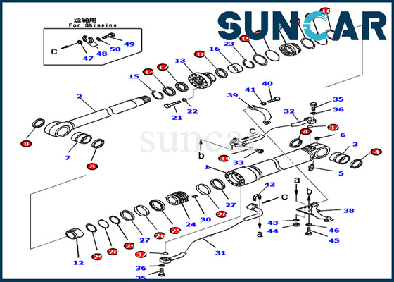 kopen Uitrustingen 707-99-67481 7079967481 Boomverbinding Kit Fits Komatsu pc450-8 pc460lc-8 pc430-8 van de vervangingscilinder online manufacture