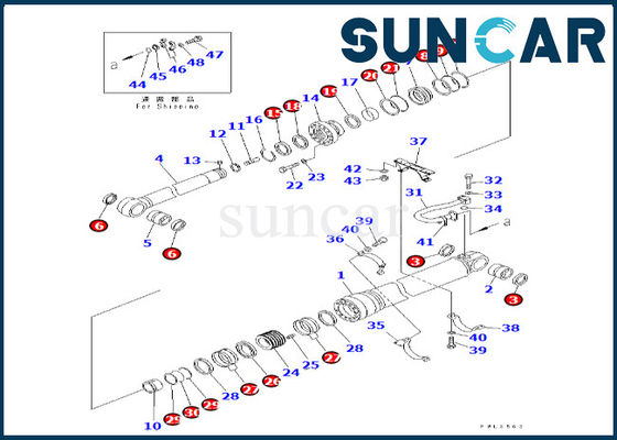kopen KOMATSU 707-99-77170 van de Verbindingskit for PC600LC-6A van de 7079977170 Wapencilinder van de het Wapencilinder de Reparatieuitrusting online manufacture