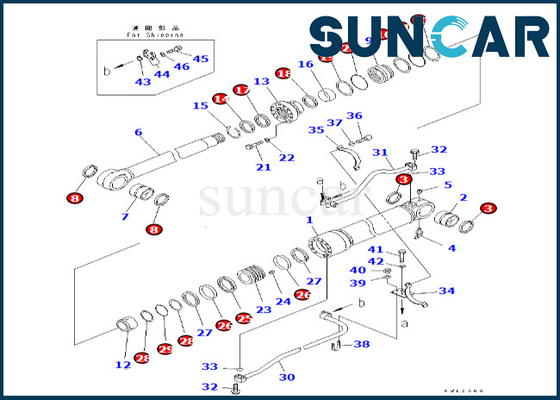 kopen KOMATSU 7079968680 707-99-68680 van de Verbindingskit fits PC600LC-6A van de Boomcilinder van de de Boomcilinder de Verzegelende Uitrusting online manufacture