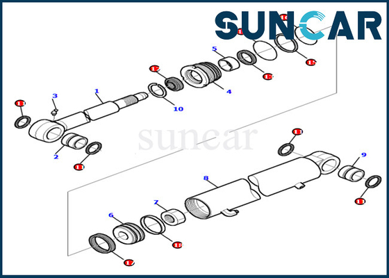 kopen Pc45r-8 pc45-1 Graafwerktuig Sealing Kit 878000416 van de de Cilinderolie van de Wapen Hydraulische Vervanging de Verbindingsuitrustingen online manufacture