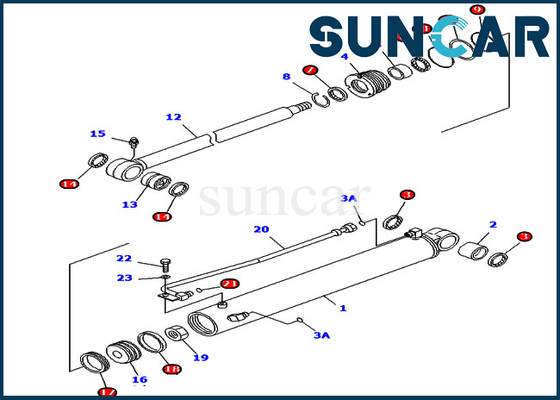 kopen Pc45mr-1 pc45mrx-1 KOMATSU 707-98-29620 de Verbindingsreparatie Kit Hydraulic Cylinder van de 7079829620 Boomschommeling online manufacture